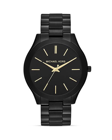 michael kors slim runway gunmetal three-hand watch grey|Michael Kors black dial watch.